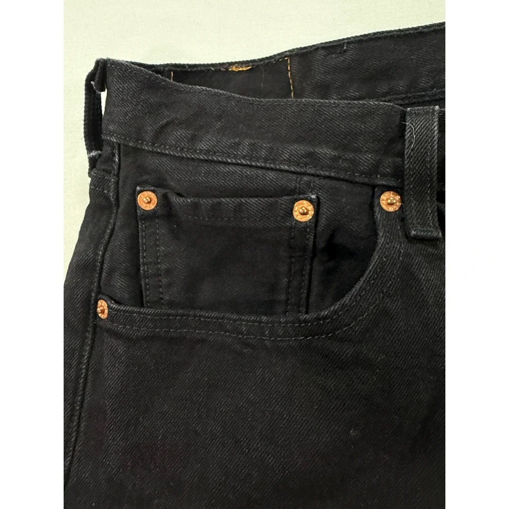 Levi's 501 Original Fit Jeans Mens W36 L36 Black Button Fly Straight Leg